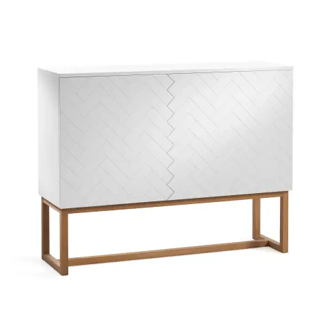 Commode Story blanc-pieds en chêne