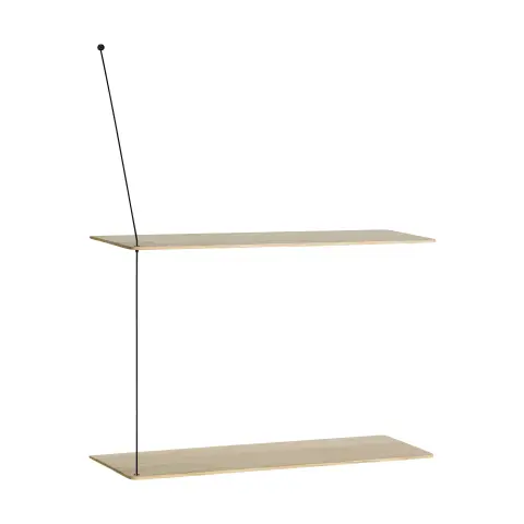 Etagère Stedge Chêne pigmenté blanc-noir, 2 étagères,