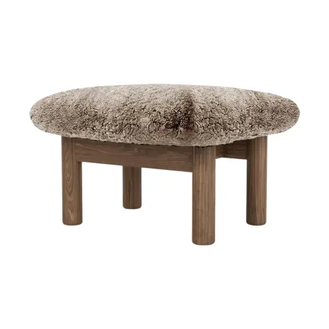 Repose-pieds Brasilia Walnut-Sahara sheepskin curly