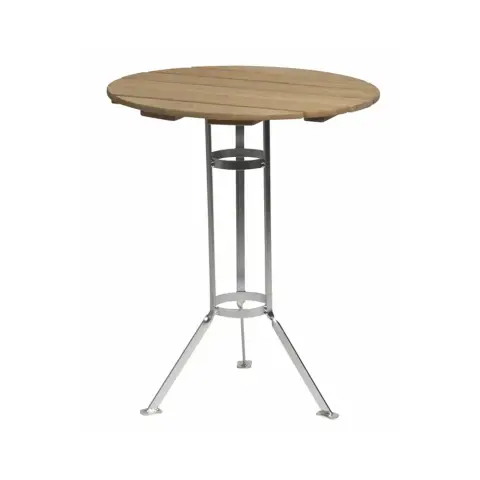 Table Brasserie à trois pieds Chêne huilé-structure en acier avec galvanisation à chaud