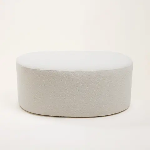 Pouf Julika Sym écru bouclé