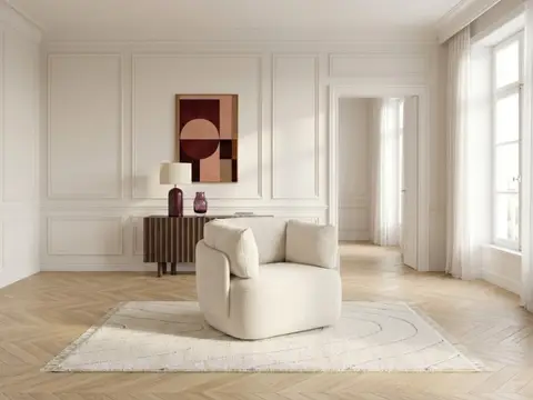 Fauteuil pivotant MARIO chiné beige