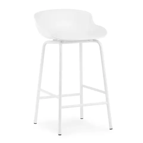 Chaise de bar Hyg pieds en métal Blanc