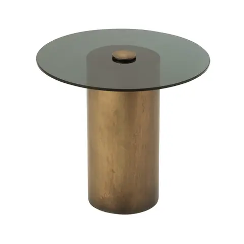 Table d'appoint en fer et verre