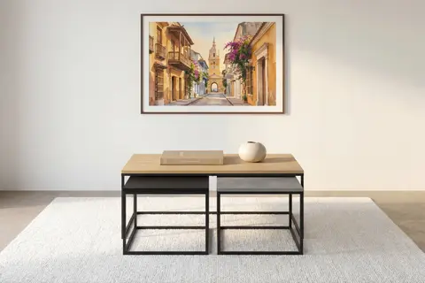 Trio Opal - Table Basse Chêne clair 110 cm x 60 cm x 42 cm