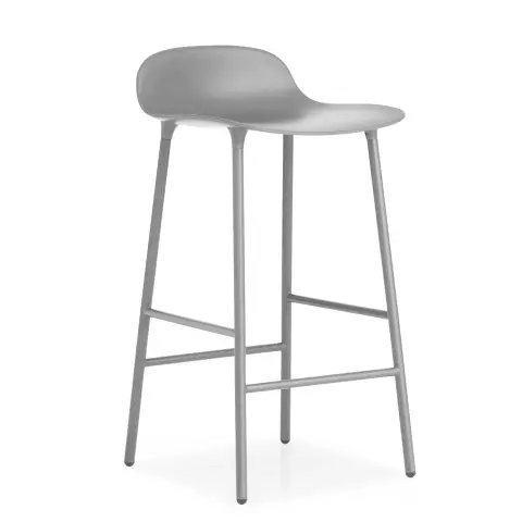 Chaise de bar Form Chair pieds en métal gris