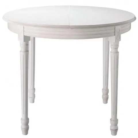 Table à manger ronde extensible blanche, L120/200 cm