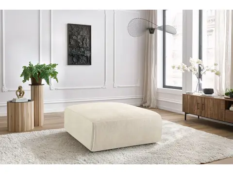 Pouf grand JEANNE velours beige