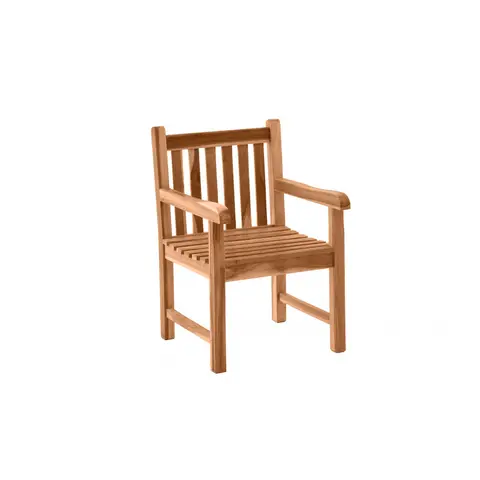 Fauteuil de jardin en bois de teck massif naturel Eoline Naturel — Naturel
