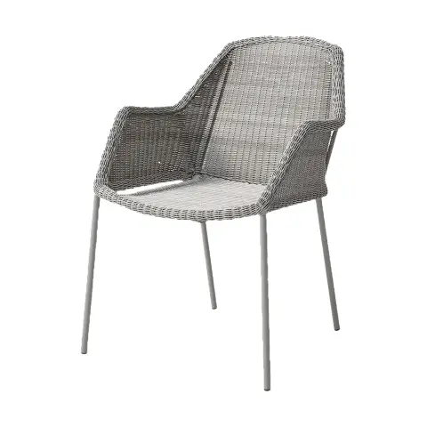 Chaise empilable Breeze weave, avec accoudoirs Taupe