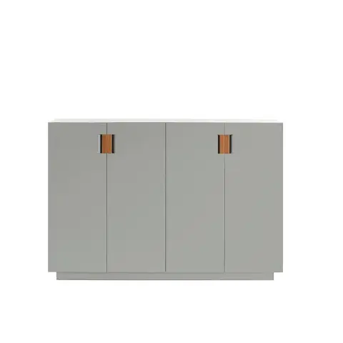 Armoire Frame 160 High light grey, portes pliantes, , cognac
