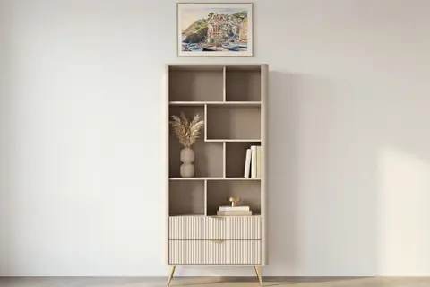 Bibliothèque Joudy - Bibliotheque Beige 88 cm x 38 cm x 193 cm