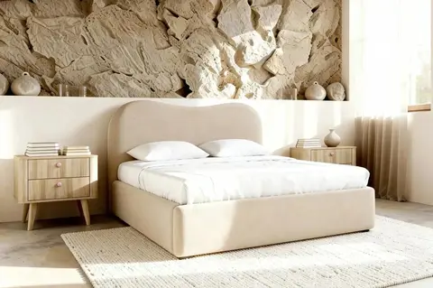 Lit coffre Juliette Beige 140 x 200
