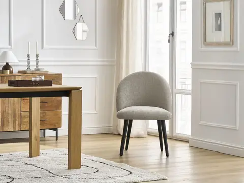 Lot de chaises LALIE texturé et pieds scandinaves noirs beige