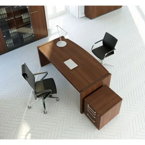 Bureau de direction moderne coloris noyer Kennedy Noyer — Noyer