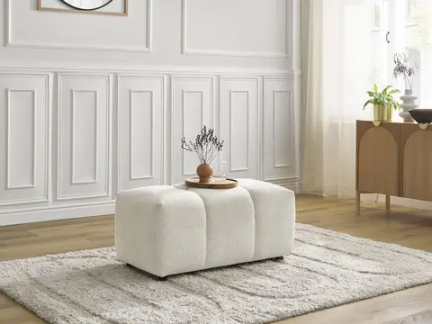 Pouf ROXELANE chiné blanc