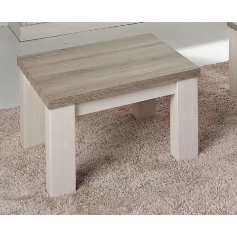 Table basse contemporaine carrée coloris chêne beige/mélèze Samos Chêne beige/mélèze — Chêne beige