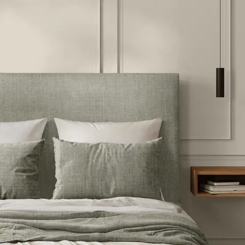 Tête de Lit Chenillé Gris Perle