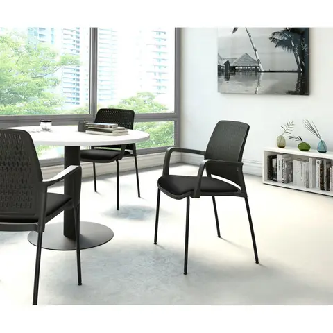 Chaise d'accueil noire (lot de 4) Kristina Noir — Noir