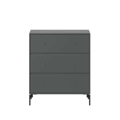 Commode Carry anthracite 04, pieds noirs laqués