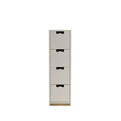 Commode Snö J4 light grey, base en chêne