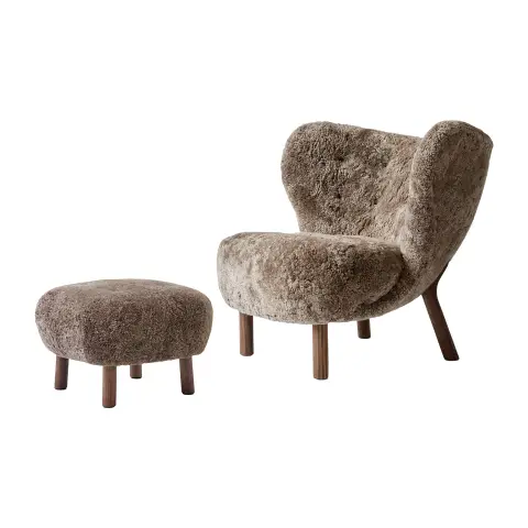 Little Petra VB1 fauteuil et pouf ATD1 Noyer huilé-Sahara