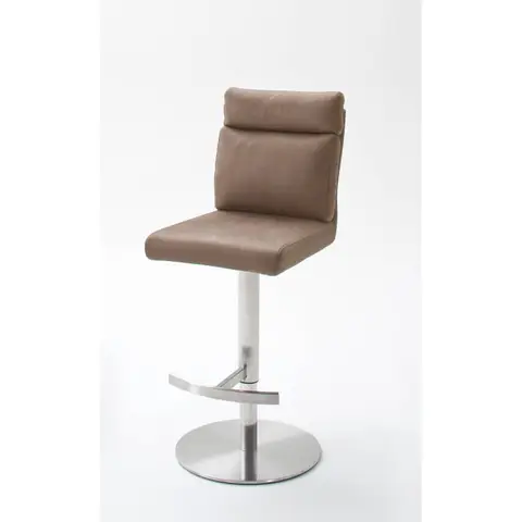 Tabouret de bar design métal chromé et PU Bea Marron — Marron clair