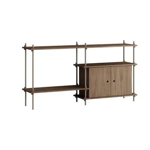 Étagère avec armoire Shelving System Chêne fumé-warm grey,, S.85.2.C