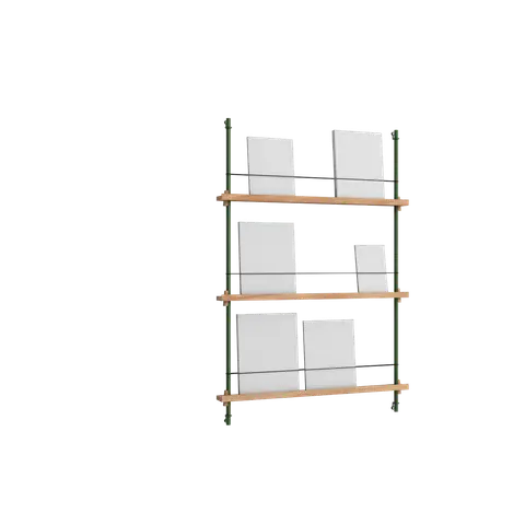 Etagère à magazines en chêne et acier vert pin Magazine Shelving - Moebe