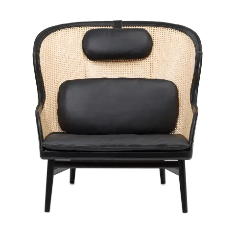Fauteuil Dandy Hêtre-sv paris-tärnsjö cuir noir