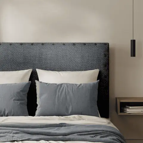 Tête de Lit Cloutée Maillé Gris Souris