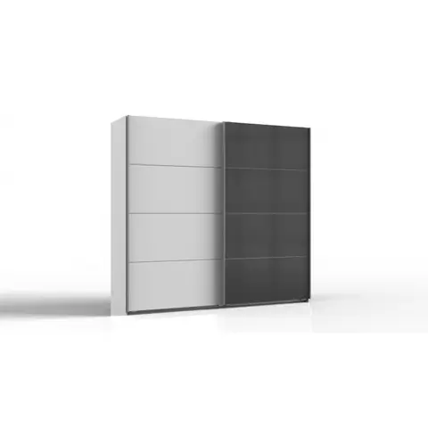 Armoire adulte contemporaine Bridget Blanc/gris ou chêne/graphite — Blanc