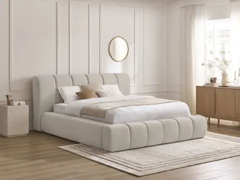Lit coffre DENALI lisse beige