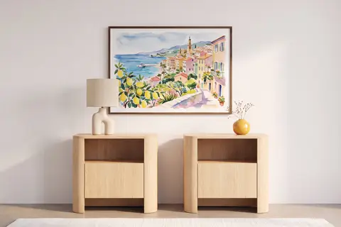 Lot Toscane - Table De Chevet Chêne clair 38 cm x 39 cm x 52 cm