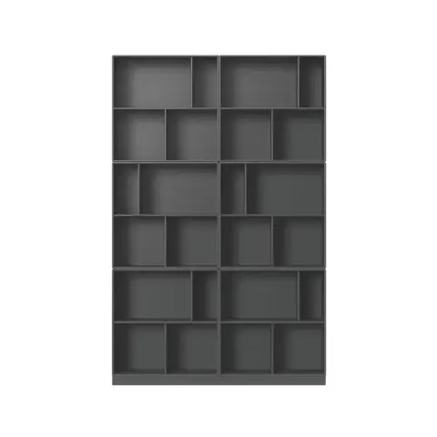 Étagère à livres Read anthracite 04, avec plinthe de 7 cm