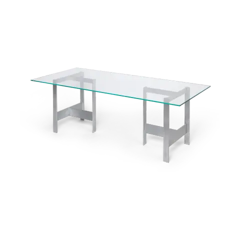 Table à manger Lager Glass-aluminium