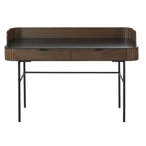Bureau vintage 2 tiroirs pieds en acier noir