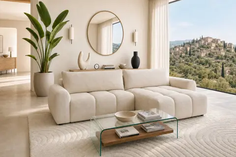 Canapé d'angle Viana Beige 248 cm x 162 cm x 84 cm