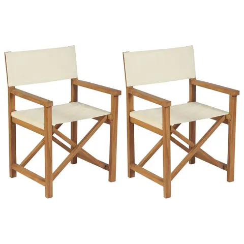 Lot de 2 chaises pliantes en Teck Saint-Tropez