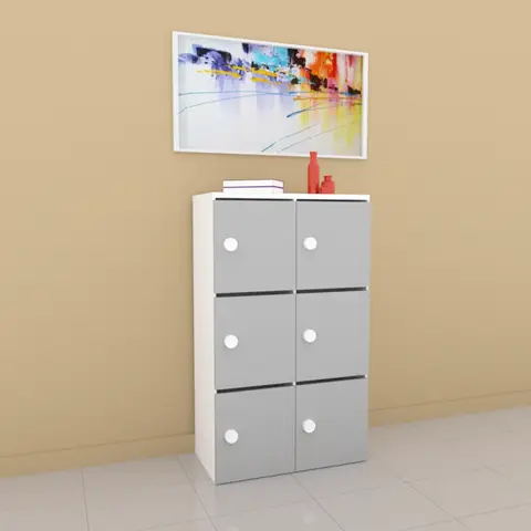 Casier de rangement à serrure avec fente Quadre — Blanc