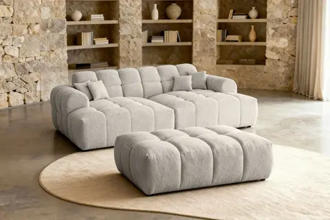 Canapé droit Duo Alexia Xl Beige 240 cm x 152 cm x 72 cm