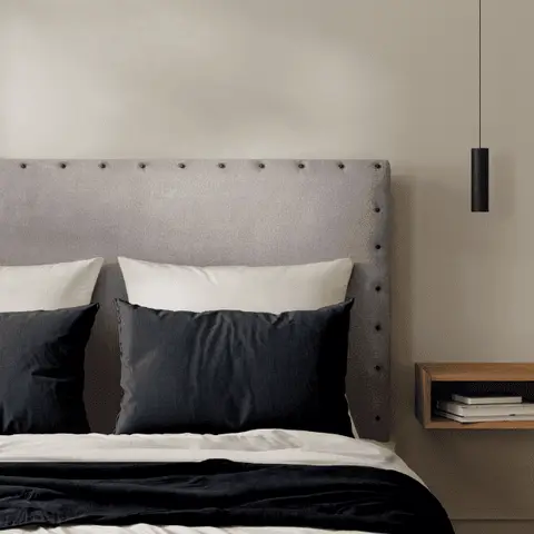 Tête de lit cloutée Velours Gris Perle