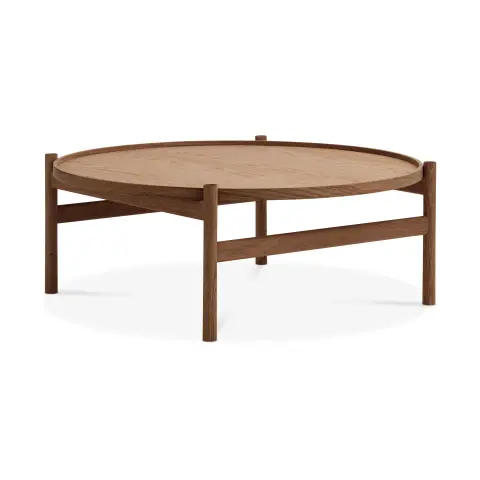 Table basse HB Ø Chêne huilé fumé