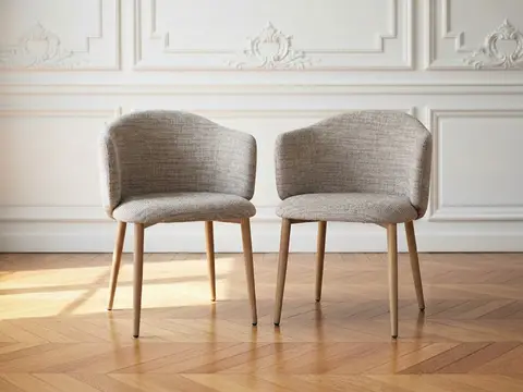 Lot de 2 chaises LETO texturé taupe