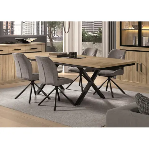 Table de salle à manger rectangulaire contemporaine chêne clair Tiana Chêne clair — Chêne clair