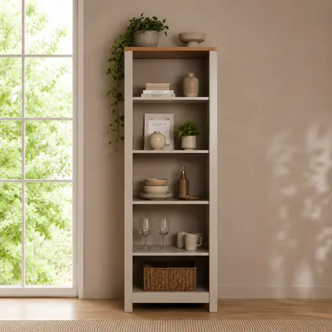 Etagère de rangement de cuisine contemporaine chêne/cachemire Mylena Chêne/cachemire — Chêne