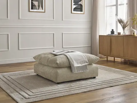 Pouf NEIL texturé beige