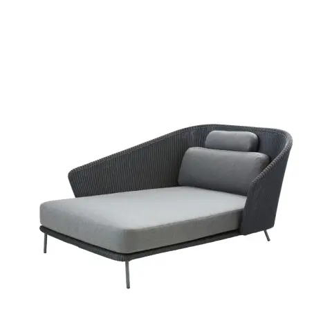 Lit de jour Mega Graphic, droite, incl. coussins gris