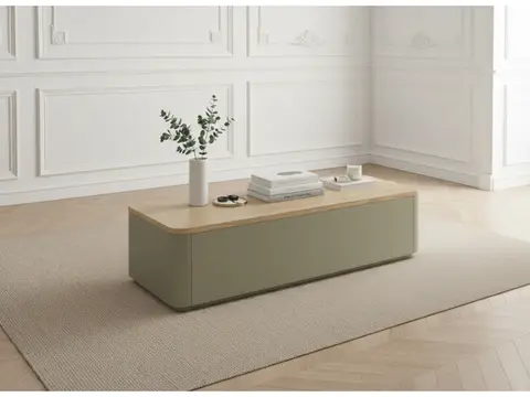 Table basse avec tiroirs ANYRA vert