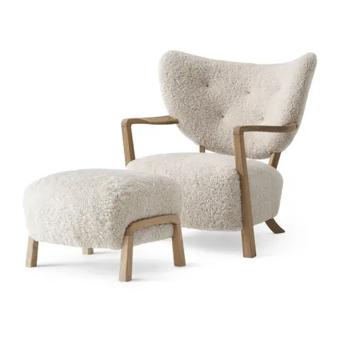 Chaise longue Wulff ATD2 fauteuil et pouf ATD3 Chêne huilé-Moonlight